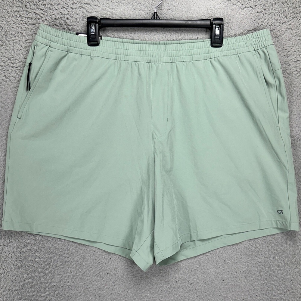 Gap Fit Mens Movement Shorts 2XL Green Athletic Drawstring Stretch Wicking NEW